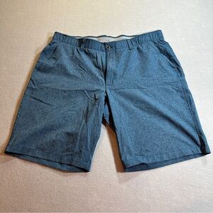 Under Armour Mens 38 Blue Golf Chino Shorts Flat Front Performance Casual Wear